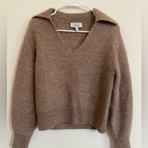 & Other Stories Tan V-Neck Sweater